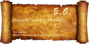 Bucsánszki Ottó névjegykártya